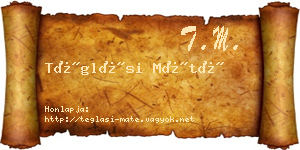 Téglási Máté névjegykártya